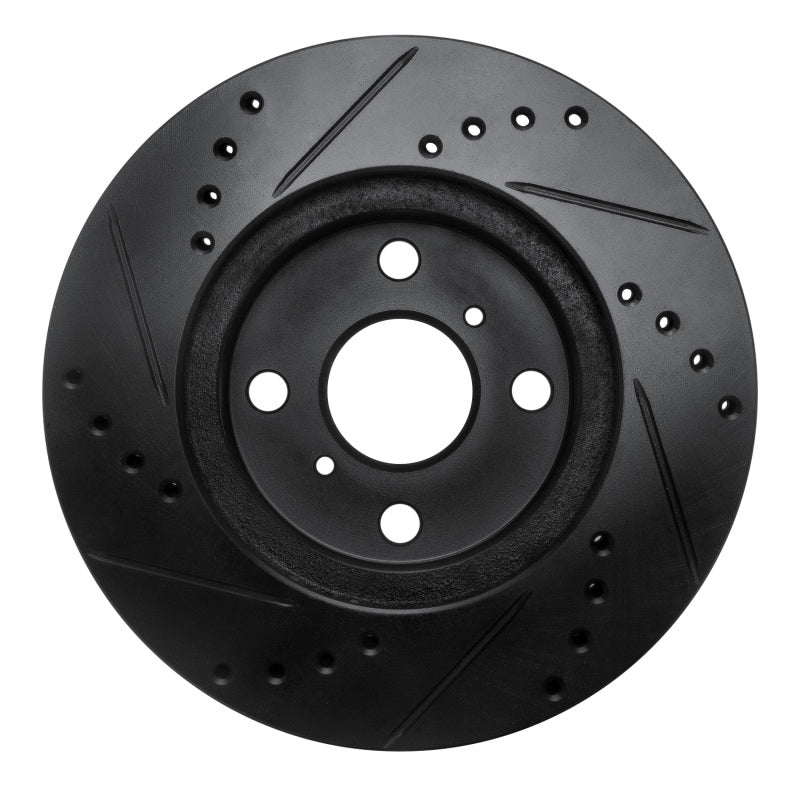 R1 Concepts R1 01-03 Toyota Prius Front Right Drilled & Slotted Black Brake Rotor