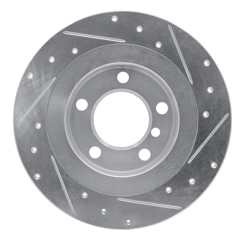 R1 Concepts R1 13-16 Mini Cooper Countryman Rear Left Drilled & Slotted Silver Brake Rotor