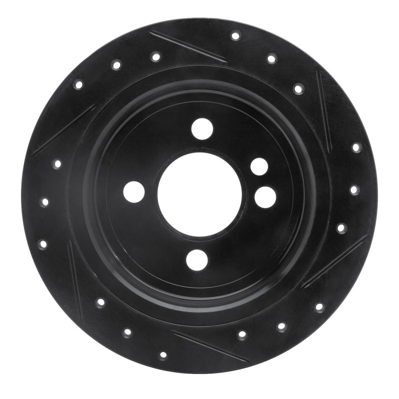 R1 Concepts R1 02-15 Mini Cooper (Excl Clubman) Rear Left Drilled & Slotted Black Brake Rotor