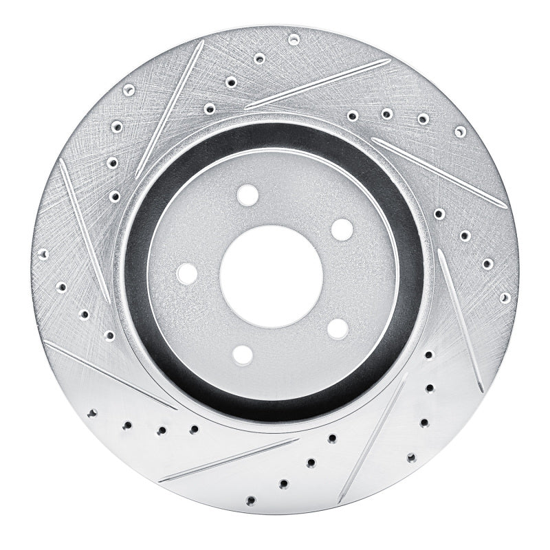 R1 Concepts R1 2022-2025 Infiniti QX60 Front Left Drilled & Slotted Silver Brake Rotor