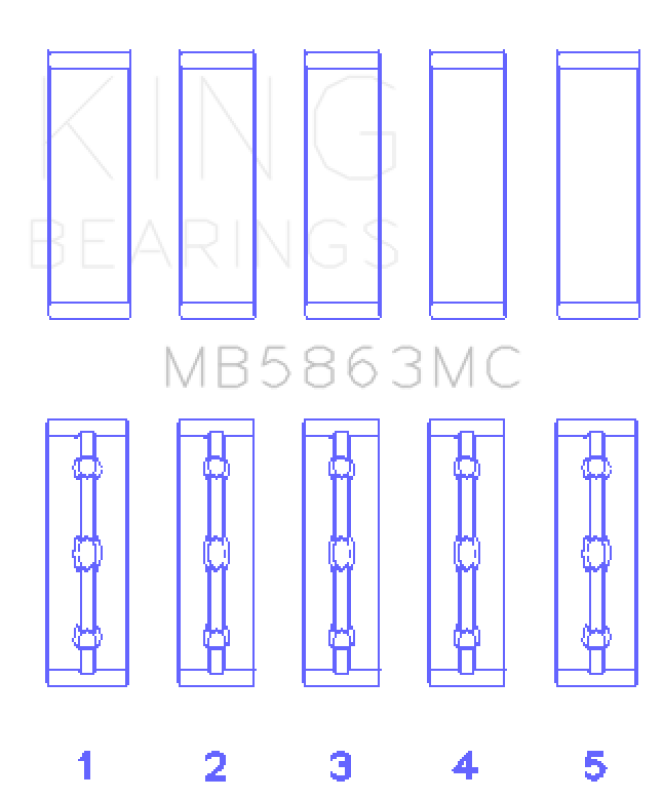 King Engine Bearings Toyota 3Ur-Fe (Size +0.75mm) Main Bearing Set
