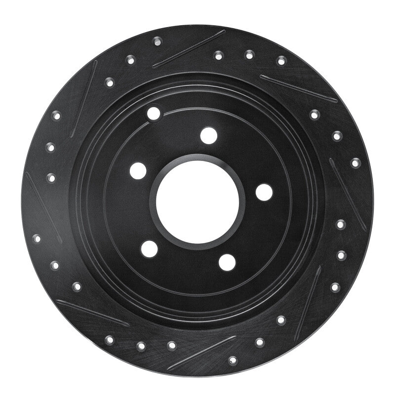 R1 Concepts R1 01-07 Buick Rendezvous Rear Right Drilled & Slotted Black Brake Rotor