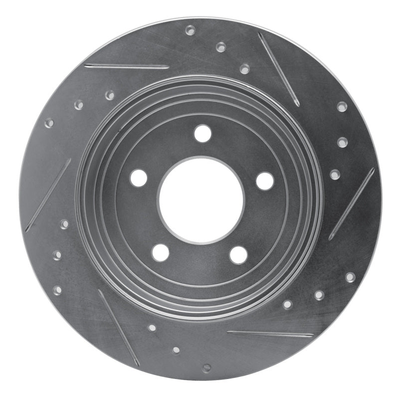 R1 Concepts R1 05-08 Ford Escape Rear Left Drilled & Slotted Silver Brake Rotor