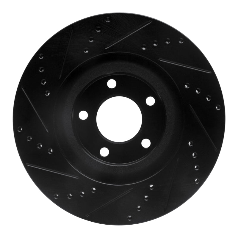 R1 Concepts R1 07-15 Ford Edge Front Right Drilled & Slotted Black Brake Rotor