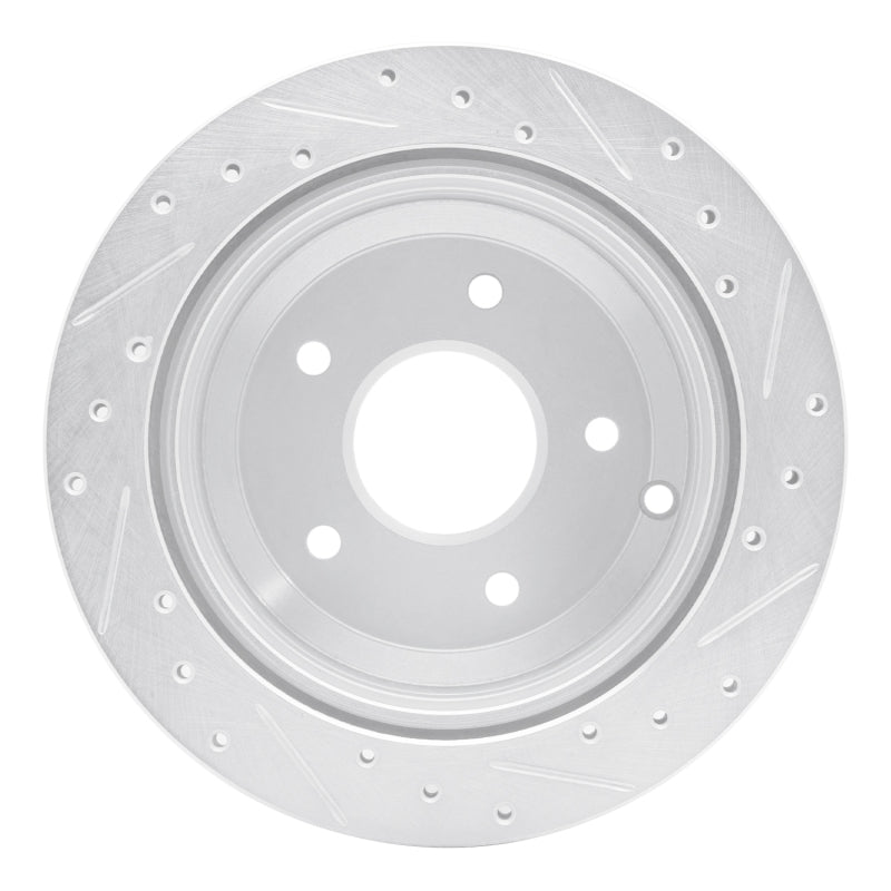 R1 Concepts R1 05-06 Pontiac GTO Rear Left Drilled & Slotted Silver Brake Rotor