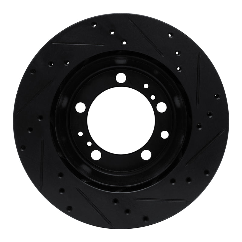 R1 Concepts R1 91-97 Porsche 911 Right Rear Drilled & Slotted Black Brake Rotor