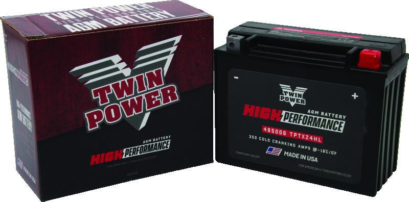 TwinPower Twin Power YTX-24HL High Performance Battery Replaces H-D 66010-82A Made in USA 350 CCA
