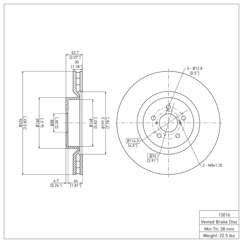 DFC 05-20 Subaru Impreza Front GeoSPEC Coated Rotor