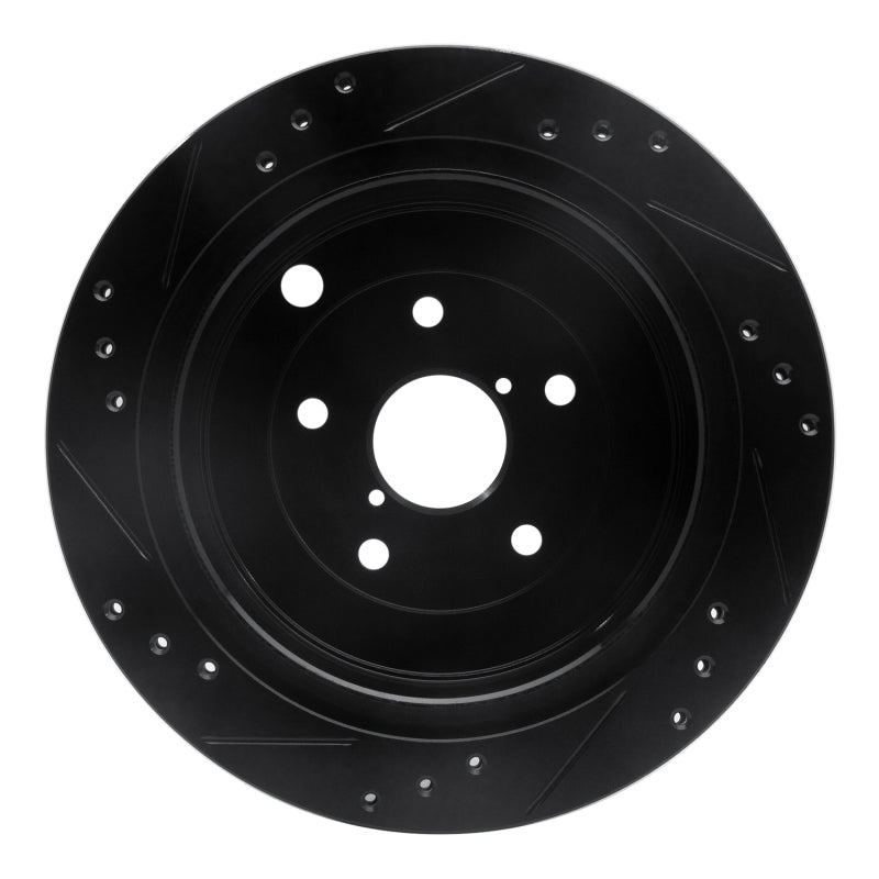 R1 Concepts R1 06-14 Subaru Tribeca Rear Right Drilled & Slotted Black Brake Rotor