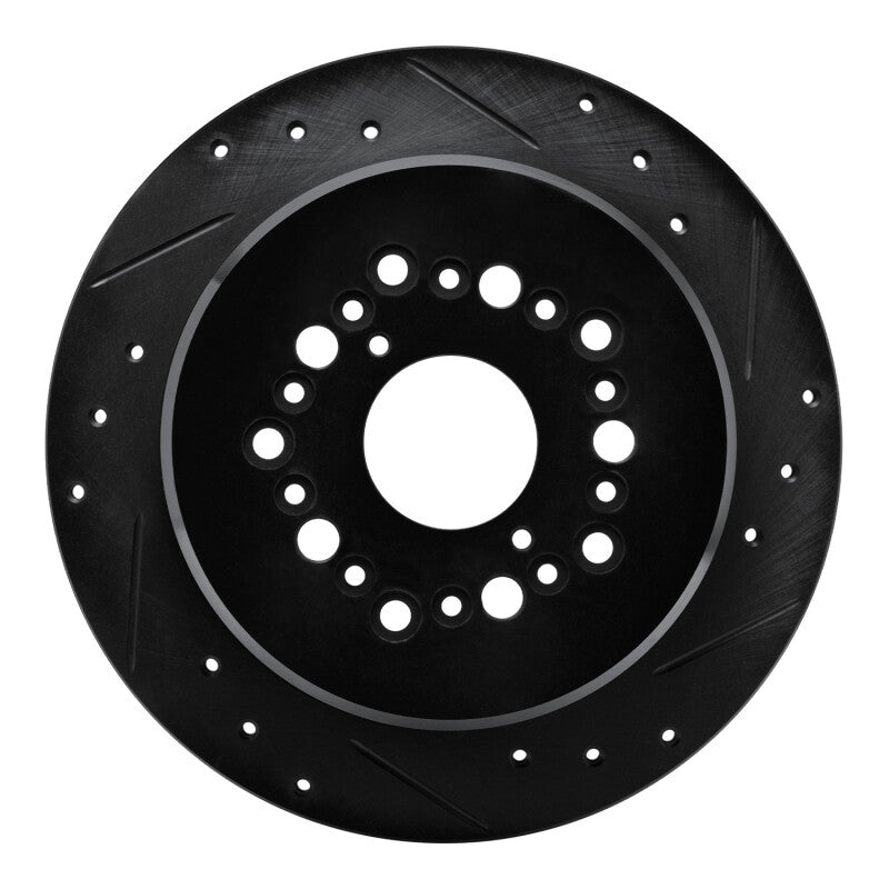 R1 Concepts R1 90-92 Lexus LS400 Rear Right Drilled & Slotted Black Brake Rotor