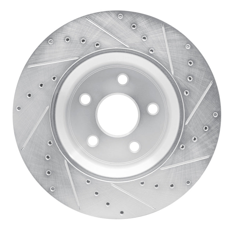 R1 Concepts R1 11-25 Dodge Durango Front Left Drilled & Slotted Silver Brake Rotor