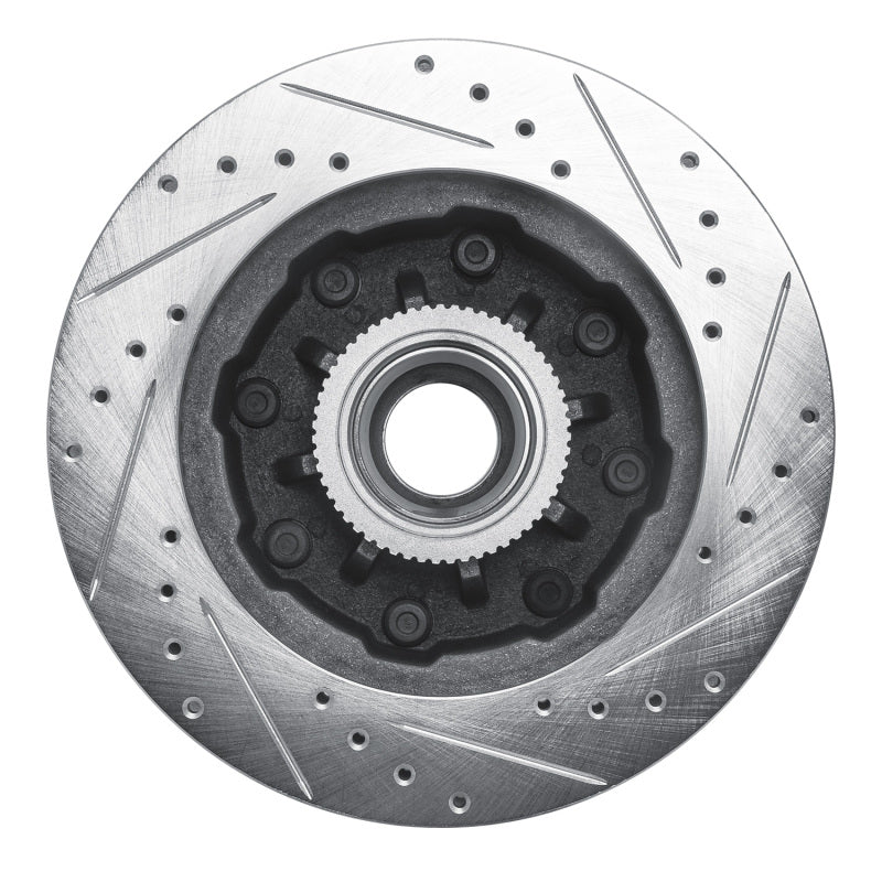R1 Concepts R1 93-95 Chevrolet G30 Front Left Drilled & Slotted Silver Brake Rotor