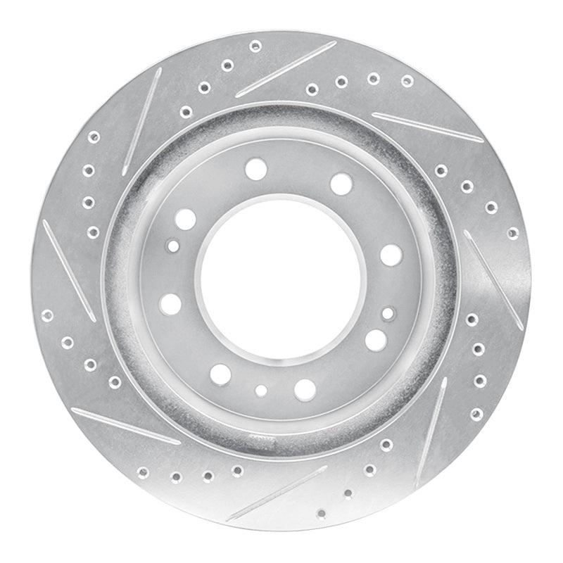 R1 Concepts R1 2011-2025 Chevrolet Silverado 3500 HD Front Right Drilled & Slotted Silver Brake Rotor