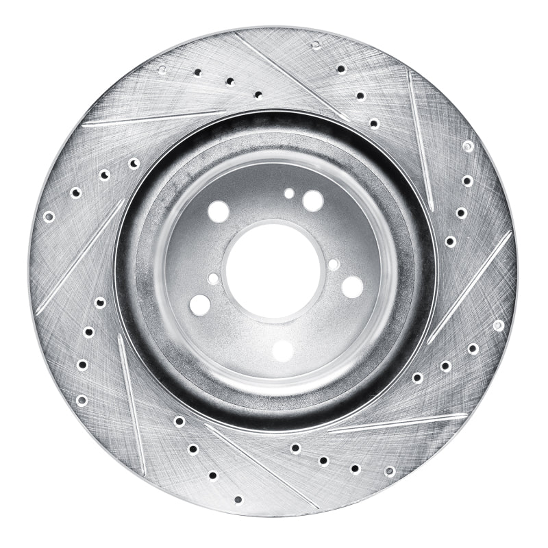 R1 Concepts R1 2022-2026 Acura MDX Front Left Drilled & Slotted Silver Brake Rotor