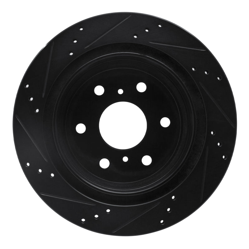 R1 Concepts R1 97-02 Ford F-250 2WD (Excl Super Duty) Front Right Drilled & Slotted Black Brake Rotor