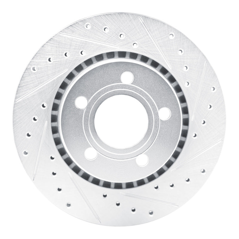 R1 Concepts R1 80-86 Audi 5000S Front Right Drilled & Slotted Silver Brake Rotor