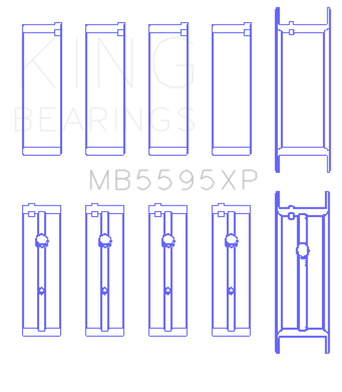 King Engine Bearings Nissan KA-24DE Performance Main Bearing Set - Size +.025mm