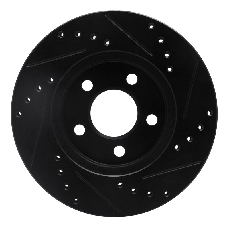 R1 Concepts R1 86-90 Chrysler Town & Country Front Left Drilled & Slotted Black Brake Rotor