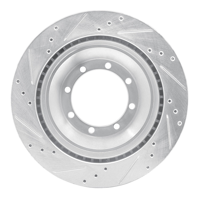 R1 Concepts R1 08-20 Ford E-450 Super Duty Rear Right Drilled & Slotted Silver Brake Rotor