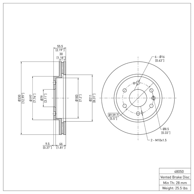 DFC 05-20 Cadillac XTS Front GeoSPEC Coated Rotor