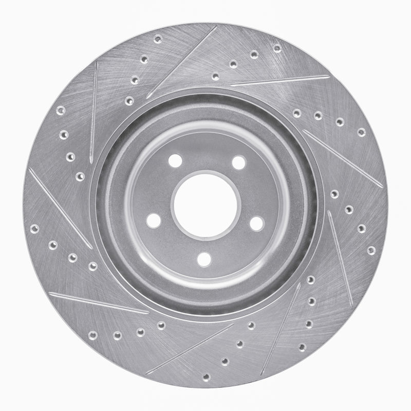 R1 Concepts R1 16-18 Ford Focus Front Right Drilled & Slotted Silver Brake Rotor