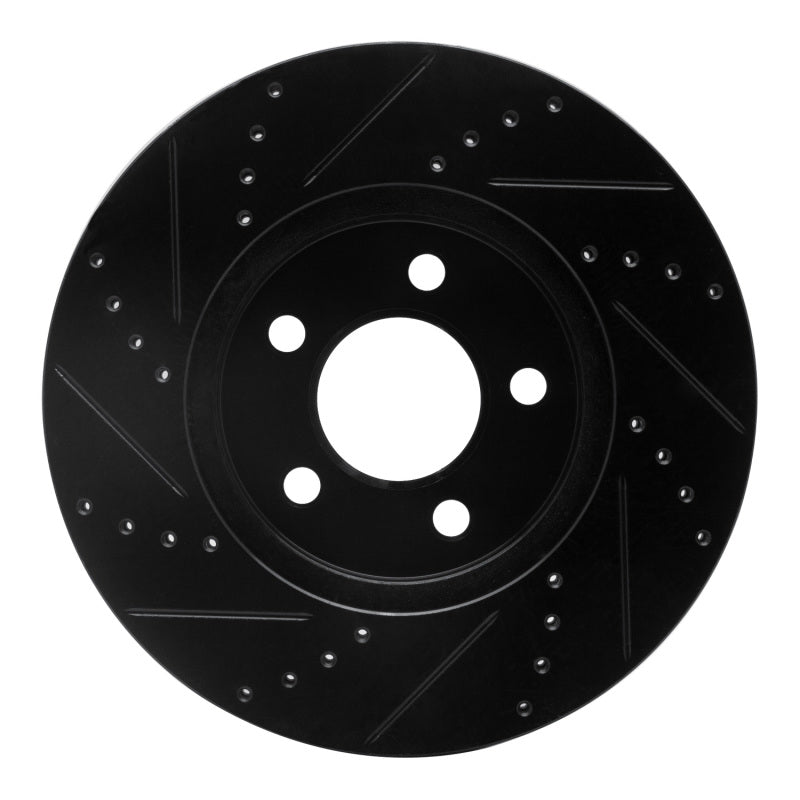 R1 Concepts R1 03-11 Ford Crown Victoria Front Right Drilled & Slotted Black Brake Rotor