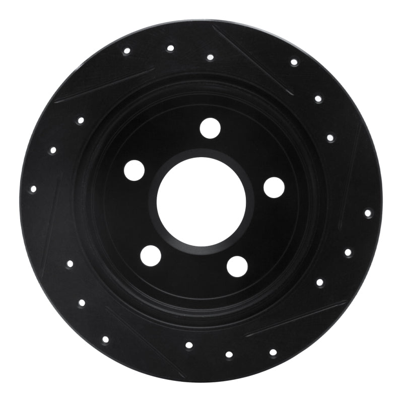 R1 Concepts R1 97-05 Buick Century Rear Left Drilled & Slotted Black Brake Rotor