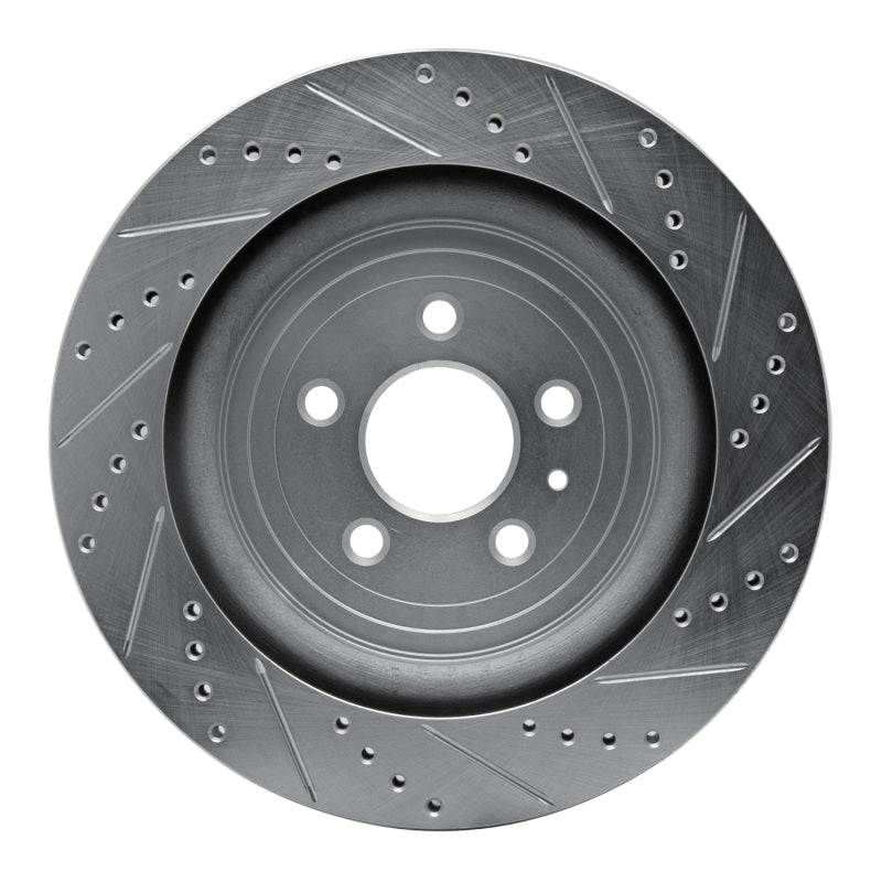 R1 Concepts R1 13-19 Ford Explorer Rear Left Drilled & Slotted Silver Brake Rotor