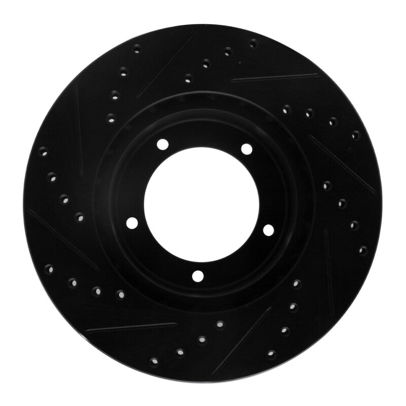 R1 Concepts R1 90-16 Land Rover Defender (Mexico) Front Right Drilled & Slotted Black Brake Rotor