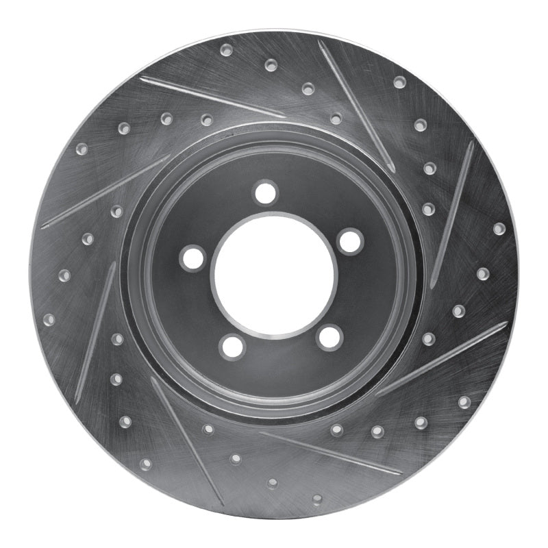 R1 Concepts R1 03-05 Lincoln AVIATOR Rear Left Drilled & Slotted Silver Brake Rotor