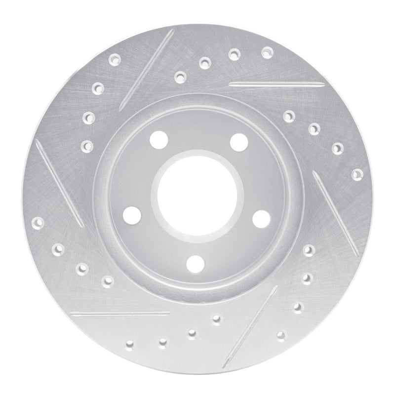 R1 Concepts R1 85-91 Buick SKYHAWK Front Right Drilled & Slotted Silver Brake Rotor