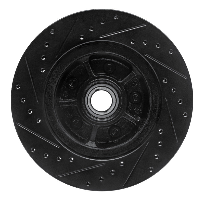 R1 Concepts R1 68-73 Ford Mustang Front Right Drilled & Slotted Black Brake Rotor