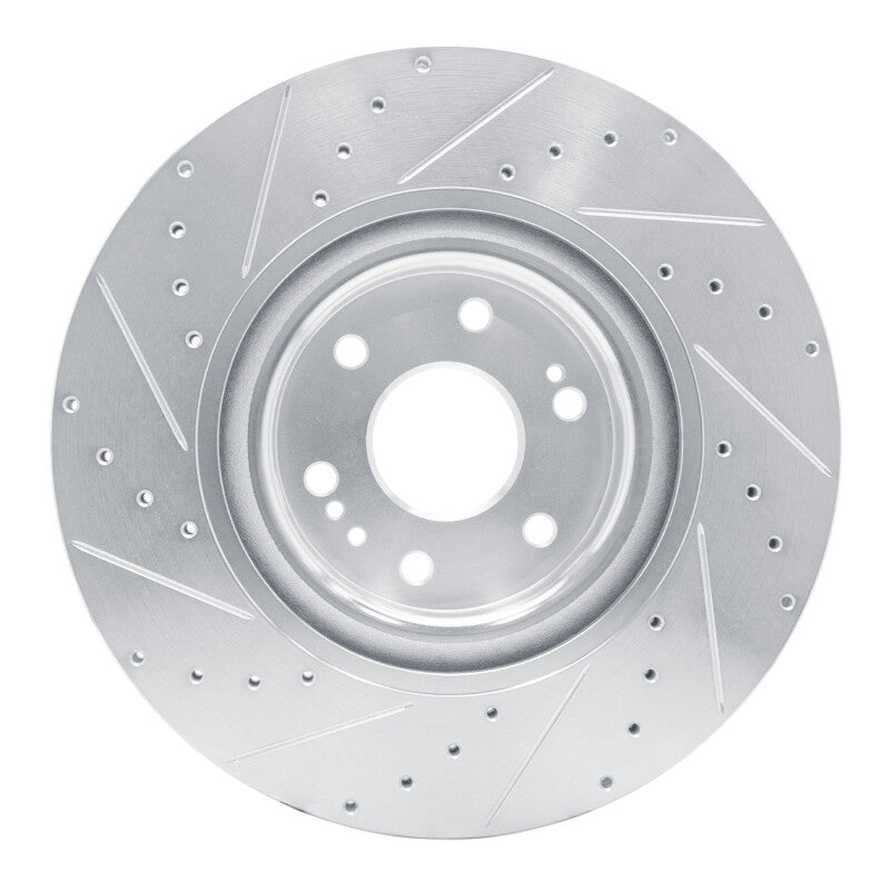 R1 Concepts R1 21-25 Cadillac Escalade Front Right Drilled & Slotted Silver Brake Rotor