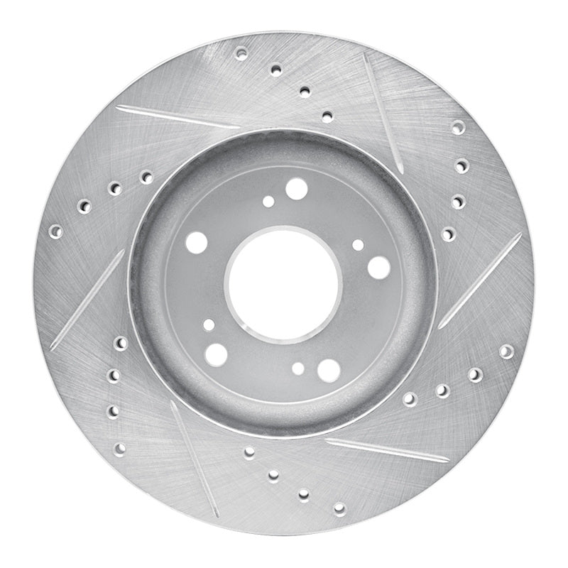 R1 Concepts R1 03-17 Acura ILX Front Left Drilled & Slotted Silver Brake Rotor