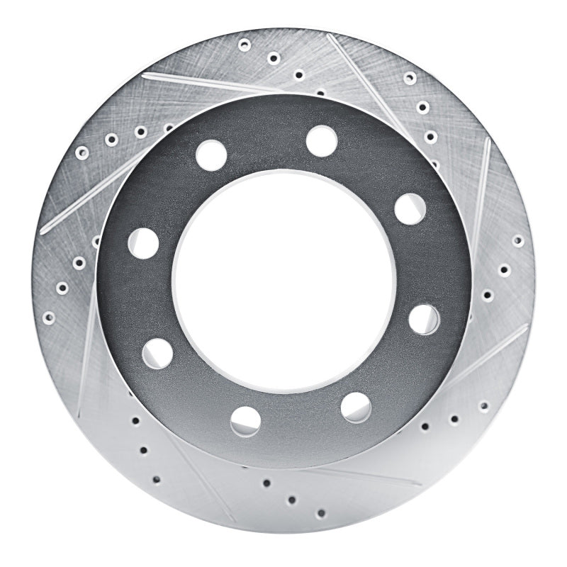 R1 Concepts R1 21-25 Chevrolet Express 3500 Rear Right Drilled & Slotted Silver Brake Rotor