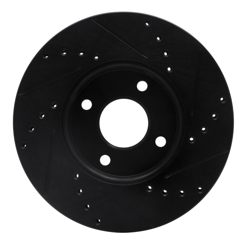 R1 Concepts R1 05-12 Ford Focus Front Left Drilled & Slotted Black Brake Rotor