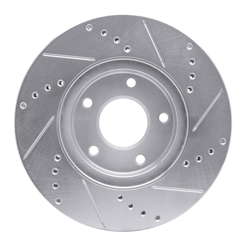 R1 Concepts R1 02-17 Infiniti Q45 Front Left Drilled & Slotted Silver Brake Rotor