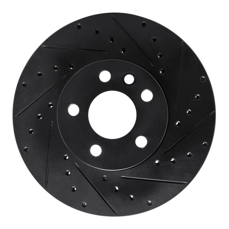 R1 Concepts R1 01-03 Volkswagen EuroVan Front Right Drilled & Slotted Black Brake Rotor