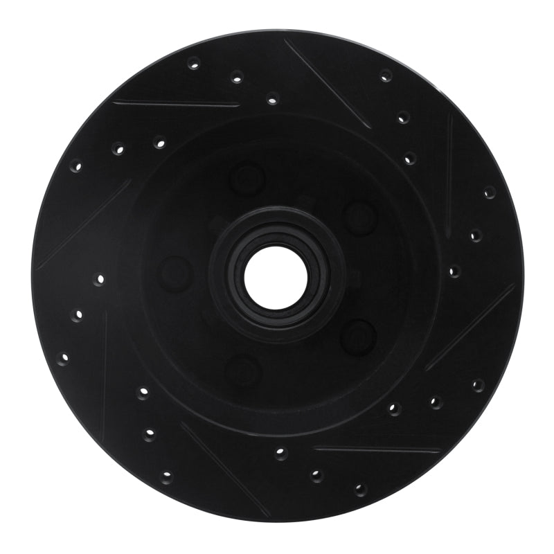 R1 Concepts R1 88-94 Chevrolet C1500 Front Left Drilled & Slotted Black Brake Rotor