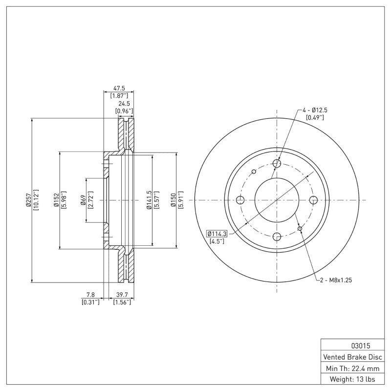 DFC 01-03 Hyundai Sonata Front Brake Rotor