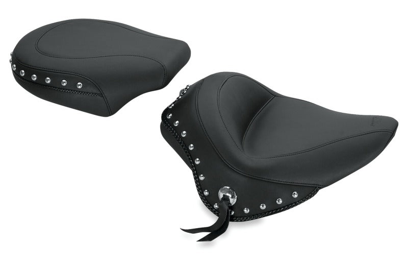 Mustang Motorcycle Mustang 11-13 Harley Blackline,12-17 Slim/Slim S Wide Stud Touring Passenger Seat w/Studs - Black