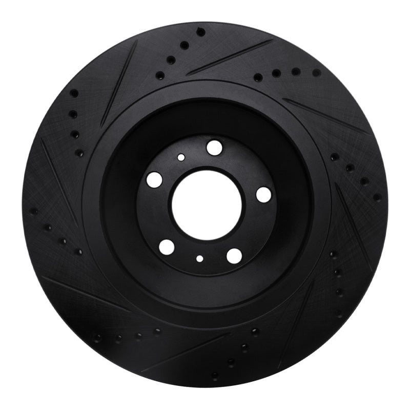 R1 Concepts R1 04-18 Audi A8 Rear Right Drilled & Slotted Black Brake Rotor