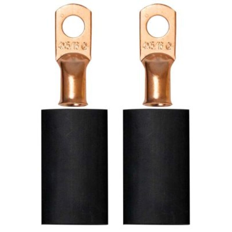Moroso 5/16in Dia Stud 4 GA Wire Crimp/Solder Battery Cable Terminal Kit (2 Pack)