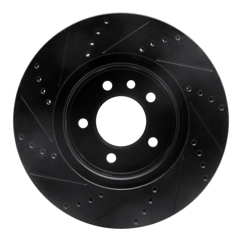 R1 Concepts R1 05-07 Land Rover LR3 Front Right Drilled & Slotted Black Brake Rotor