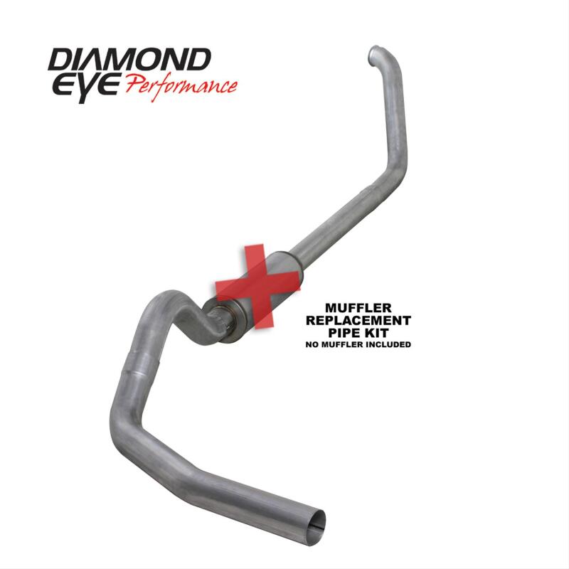 Diamond Eye Performance Diamond Eye 00-03 Ford F250/F350 7.3L 4in Turbo-Back Single Aluminized Muffler Replacement Pipe