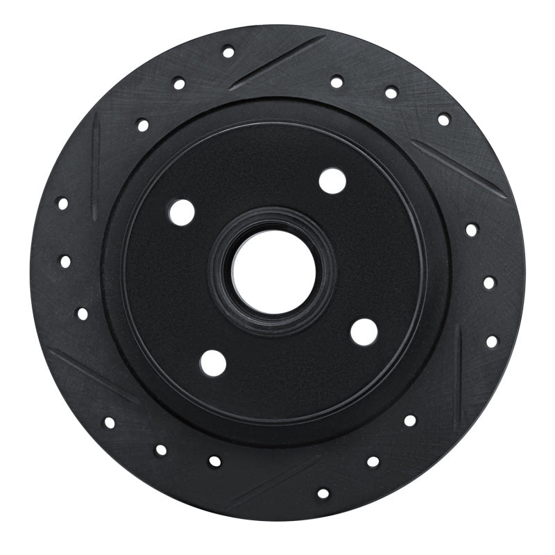 R1 Concepts R1 84-87 Honda Prelude Rear Left Drilled & Slotted Black Brake Rotor