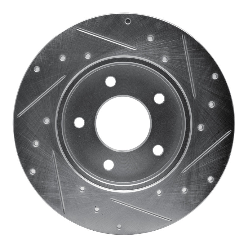 R1 Concepts R1 92-05 Buick LeSabre Rear Left Drilled & Slotted Silver Brake Rotor