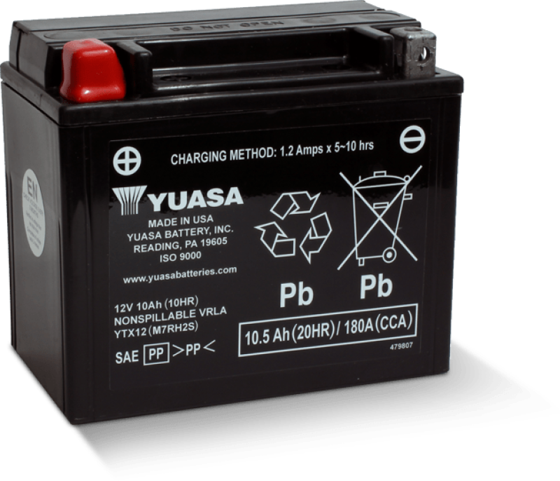 Yuasa Battery Yuasa YTX12 Maintenance Free AGM 12-Volt Battery