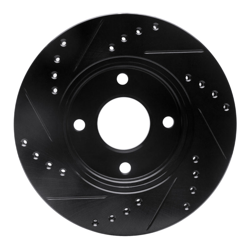 R1 Concepts R1 00-15 Ford Ikon (Mexico / Made In India) Front Right Drilled & Slotted Black Brake Rotor