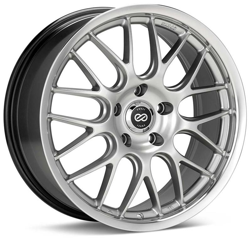 Enkei Lusso 18x7.5 42mm Offset 5x110 Bolt Pattern 72.6 Bore Dia Black w/ Machined Lip Wheel
